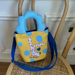 Playful Bunny Cloud Handle Tote Bag