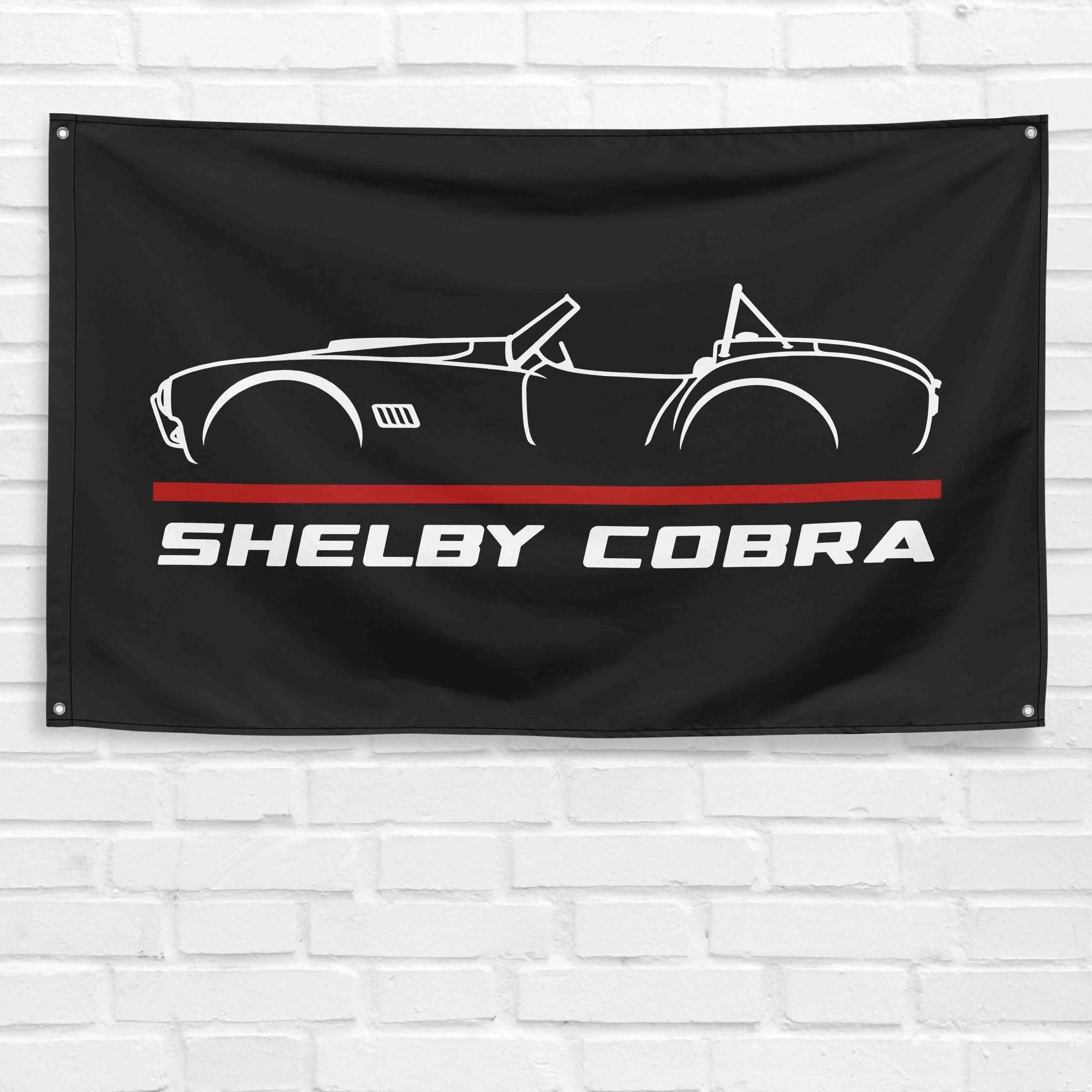 Single Printed Shelby Cobra 3 x 5 ft Hangable Banner - Home Supplies Wall Decor with Bold Colors, Grommet Holes, Lightweight Design, Decorative Happy Birthday Gift for Room, Garage Decoration