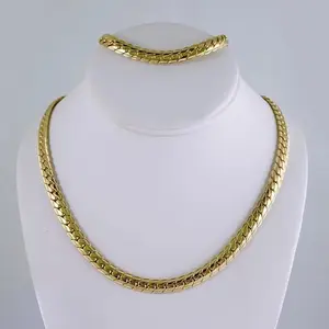 Choker and Bracelet Set 18 Inch Length - Gold Plated 14k Elegant Design for Everyday Wear