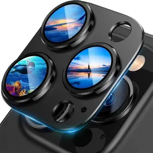 2-Pack High-quality Protective Shockproof Camera Lens Protector for iPhone 16 Pro Max/15/14/13 Pro Max/12/11, Phone Accessory for Protect Camera, Cellphone Accessories Protection