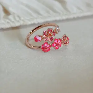 Rose Gold Classic Rose Gold Peach Blossom Ring for Women 5C30006-JZ