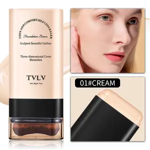 Facial Cream Makeup Stick, Dual Function Concealer Foundation, Smooth Blendable Texture, Sweatproof for Daily Beauty Routine
