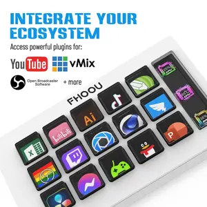 Stream Mini Visual Keyboard, Compact Size, 15-key LCD Button Live Content Creation Controller, Custom Button for Win/MacOS