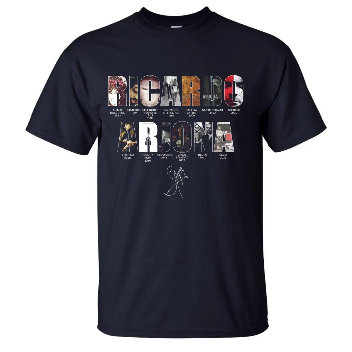 Ricardo Arjona Collage Album Cover Shirt – Latin Music Vintage Graphic Tee, Singer Name Art TShirt for Men & Women, Arjona Fans Aesthetic Apparel Gift