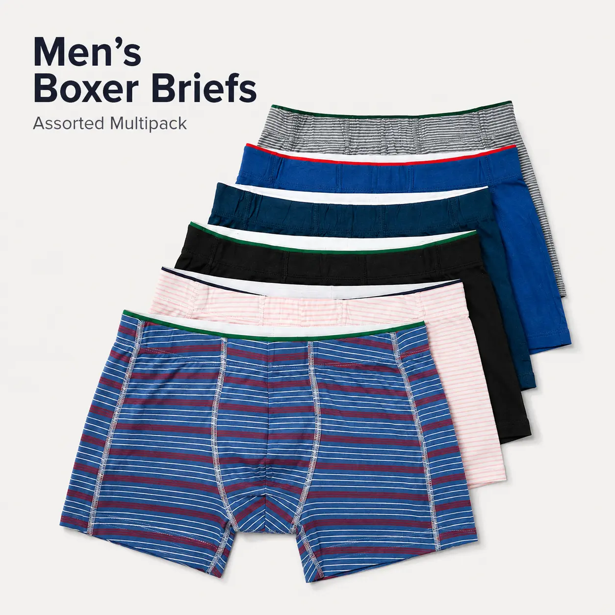Men’s Boxer Briefs 3 Pack Cotton Stretch Underwear with Soft Tag-Free Waistband, Breathable Supportive Everyday Fit S–XL, Assorted Colours & Styles