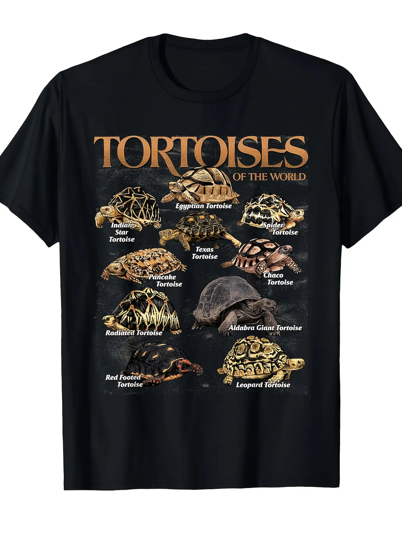 Tortoises Animals of The World Educational Sea Tur unisex soft cotton short sleeve t shirt, vintage graphic casual tee for men women teens, perfect birthday holiday gift for camping travel gym daily street  wear