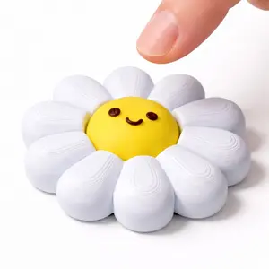 Daisy Flower Fidget Clicker Pocket Size Stress Relief Toy with Satisfying Click Feel Cute Desk Accessory Gift for Anxiety Relief