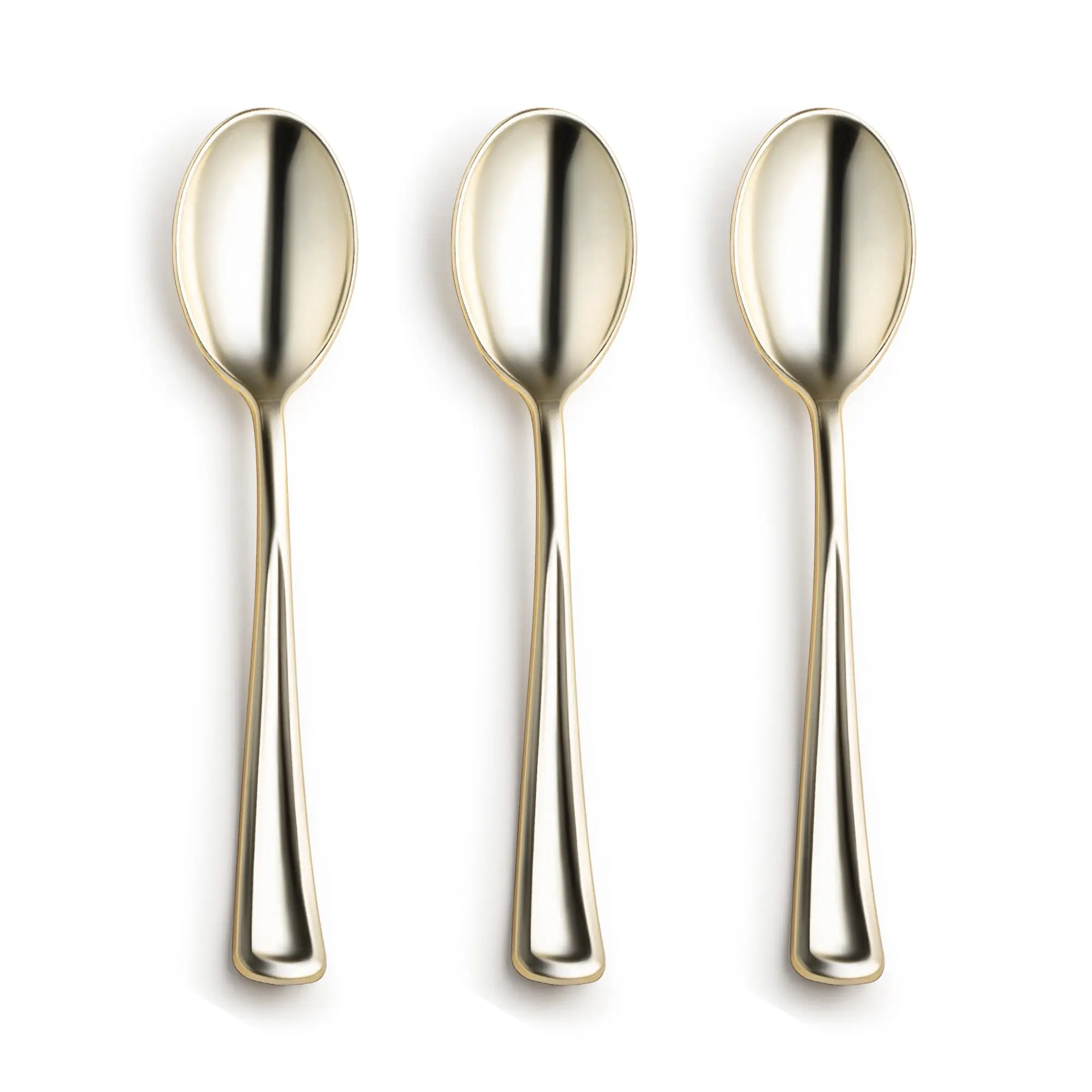 Shiny Metallic Gold Mini Plastic Disposable Tasting Spoons