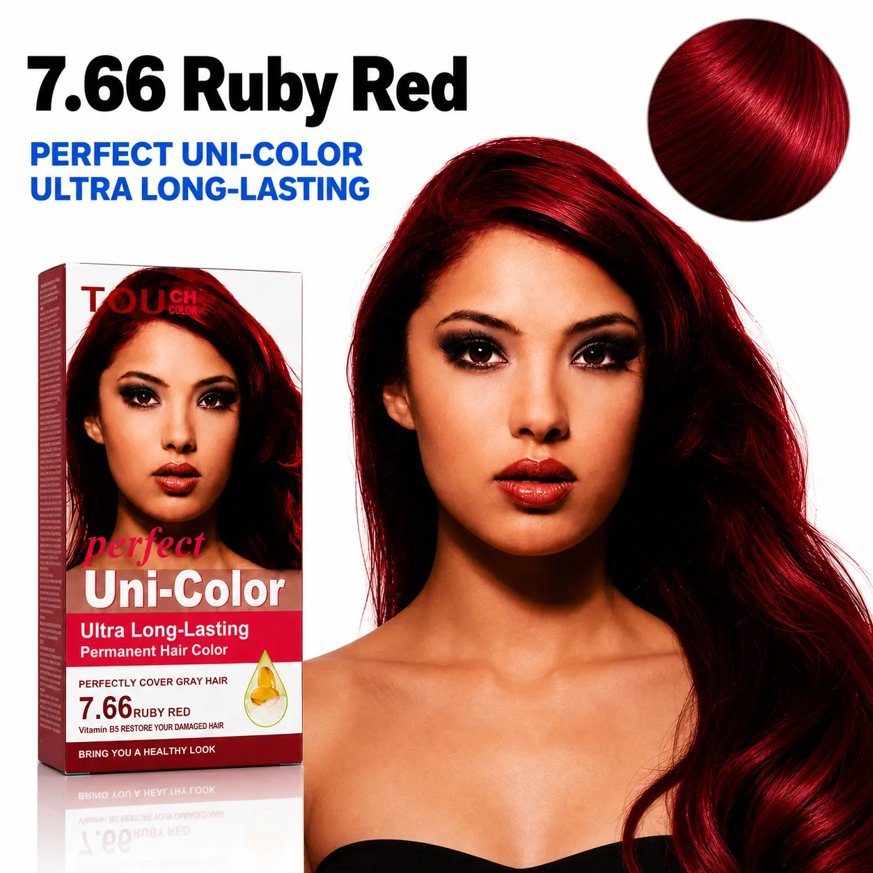 SOFTSUB Uni-Color Hair Dye (Ruby Red 7.66 ,1 Box)