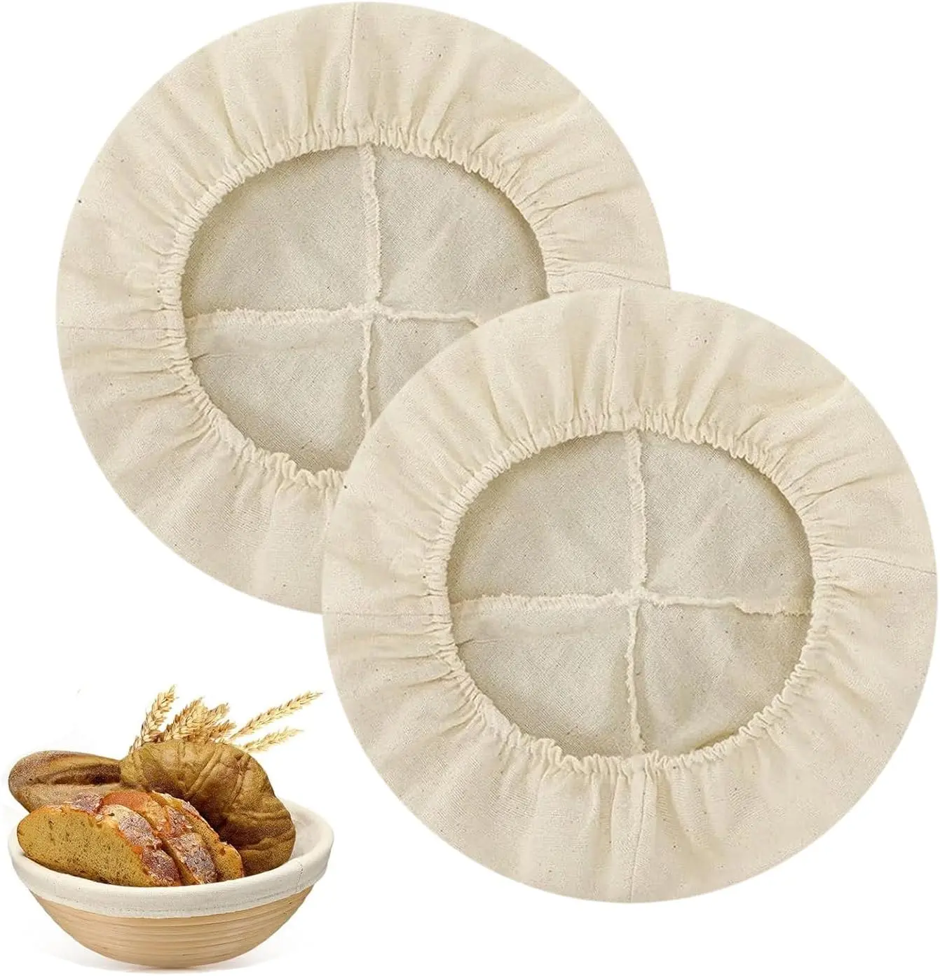 Bread Proofing Basket Liner Banneton Liner Covers 10 Inch Natural Rattan Banneton Proofing Cloth Round Banneton Liners Bread Proofing Basket Liners for Bakery Home Baking Sourdough Rising Dough