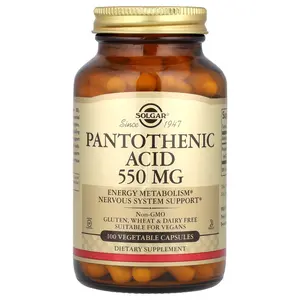 Solgar Pantothenic Acid, 550 mg, 100 Vegetable Capsules