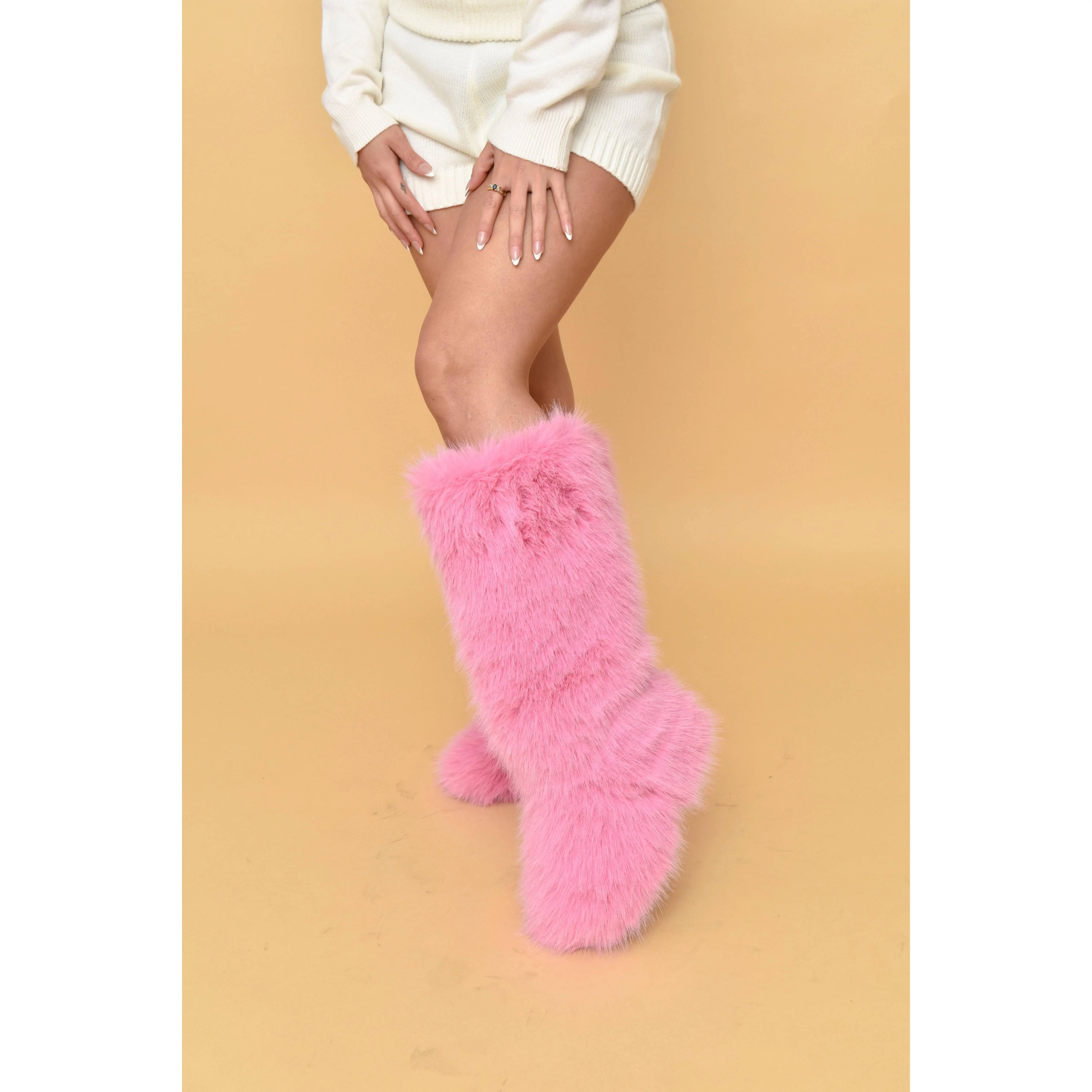 MELANIE-39 Faux Fur Knee-High Snow Boots MELANIE-39 Faux Fur Knee-High Snow Boots