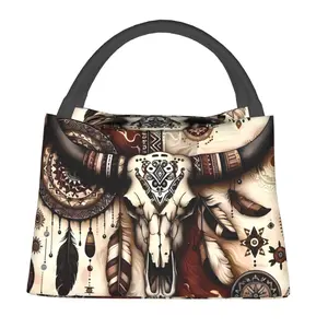 Lunch bag for both men and women, reusable hand-held insulation bag, Western cowboy style pattern, is a must-have item for outdoor camping and daily commuting. It is made of safe and durable insulation material, with a portable and stylish design