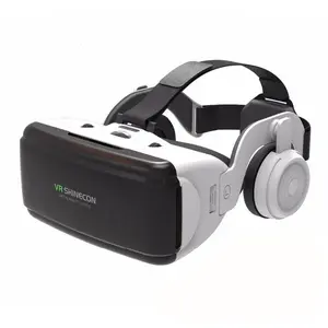 Virtual Reality 3D VR Glasses Headset, Viar Devices Helmet Lenses, Smart Goggles for Smartphone, Cell Phone, Headphone Compatibility, VR Accessories