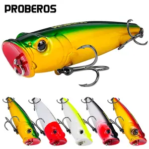 Proberos  5pcs 9.4cm 22g Floating Popper Lure - Big Mouth Topwater Bass Bait, Hard Plastic Walking Bait, Long Cast Popper, Realistic Design for Bass Trout, Freshwater Fishing Lure
