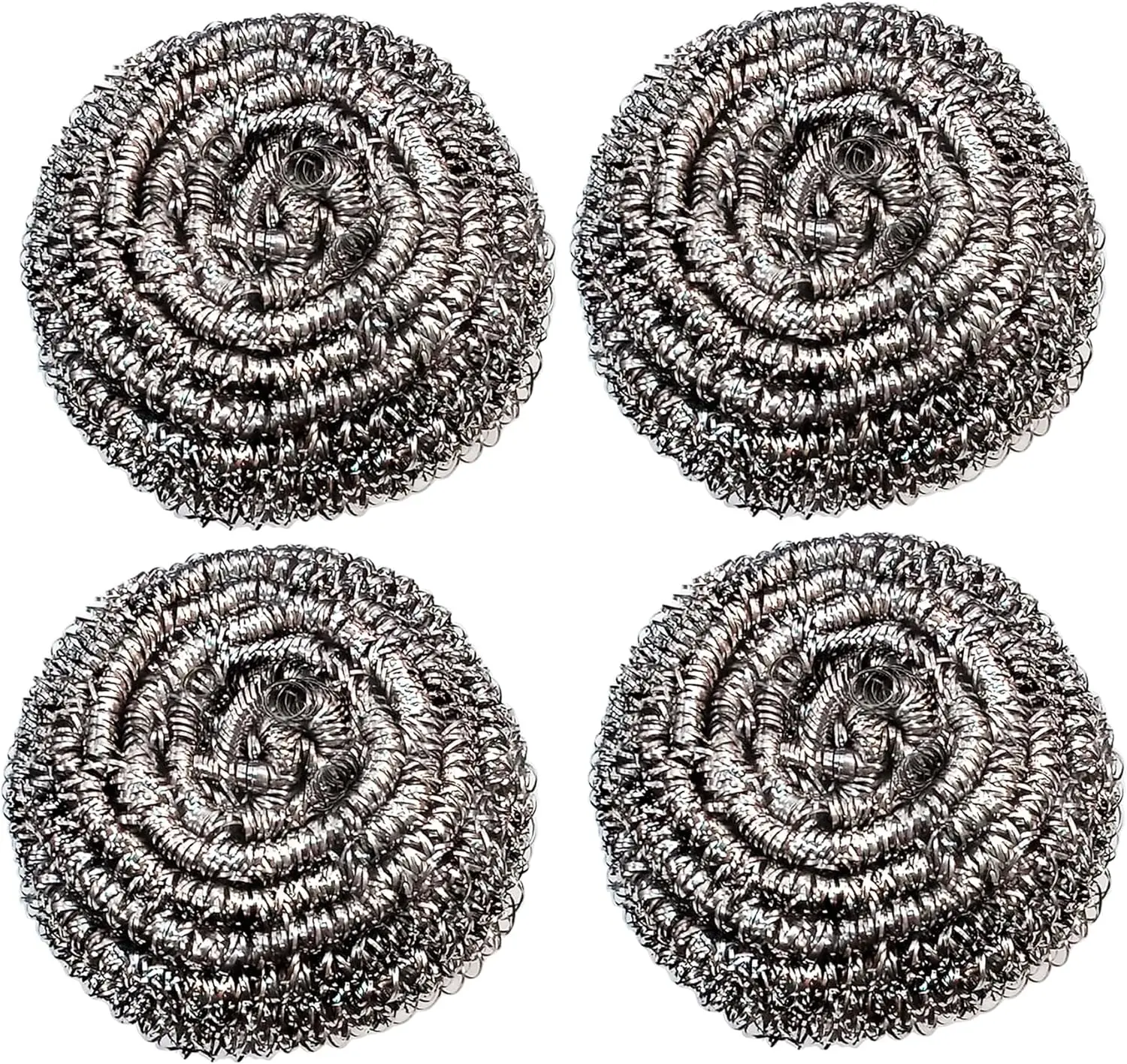 Stainless Steel Scrubber Set, Metal Sponge, Stainless Steel Scouring Pad, Stainless Steel Pads, Pack of 4