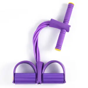 Fitness Rope Set with 8 Tube Elastic for Home Gym Core Workout Yoga Training, Durable Latex, Non - Slip Pedals,summervibes