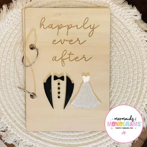 Happily Ever After Wedding Card Holder – Personalized Wooden Acrylic Keepsake Binder