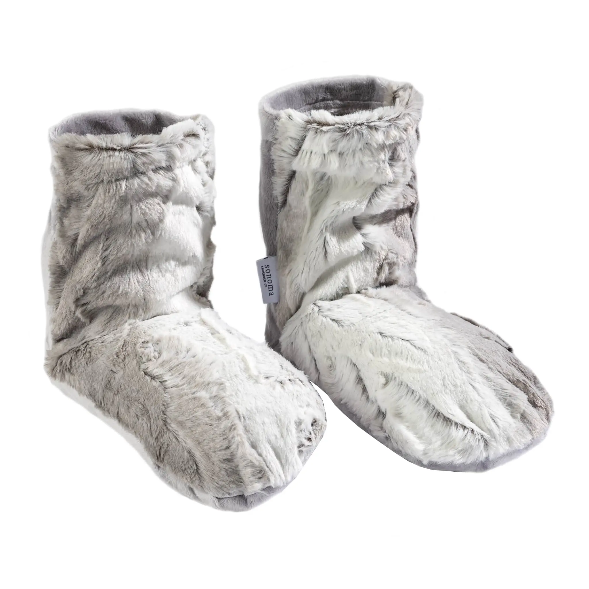 Lavender Spa Booties in Platinum Angora