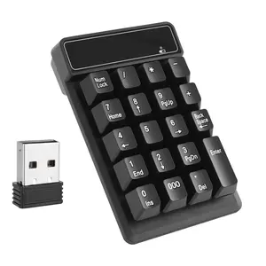 2.4GHz Wireless Wired Keyboard Bluetooth Mini USB Numeric Keypad 19 Keys Number Pad Numpad Receiver for Accounting Laptop PC Multifunctional Keyboard