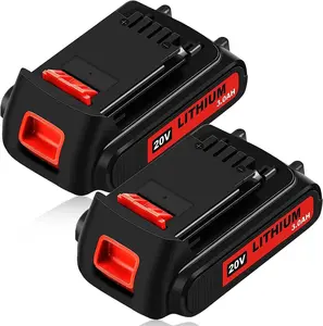2 Pack 20Volt 3.0Ah MAX LBXR20 Repalcement for Black and Decke 20v Lithium Battery Compatible with Black and decker 20v battery LB20 LBX20 LST220 LBXR2020-OPE LBXR20B-2 LB2X4020 Cordless Tool（red）