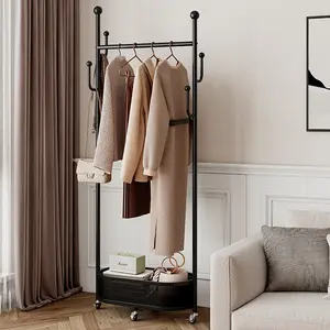 American Style Iron Floor Standing Coat Rack︳ Household Storage Display Stand for Living Room and Bedroom