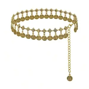 Metal Chain Coin Belt For Women Adjustable Popular Body Waist For Girls Jeans Pants Dresses Waist Chain Belts For Women  Western Cowgirl Country Waist Belts For Wedding-Bridal Dress 27-36'' Waist Chain