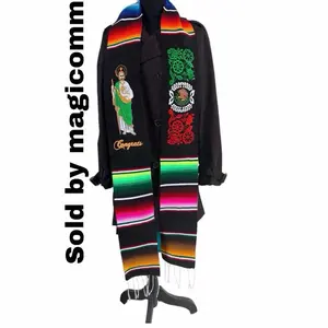 Graduation Stole with Colorful Stripes and Inspirational Text for Special Occasions