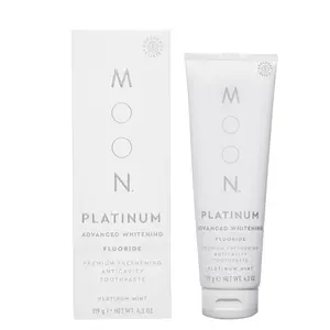 MOON Platinum Advanced Whitening Stain Removal Toothpaste, Fluoride, Cavity Protection, Fresh Mint Flavor for Fresh Breath, for Adults Oral Care, Brightening