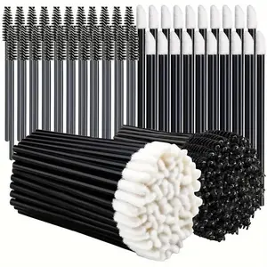 Multifunctional Disposable Makeup Product, 100pcs Dual-use Eyelash Brush & 100pcs Lip Applicators, Professional Makeup Tools for Women & Girls, Beauty