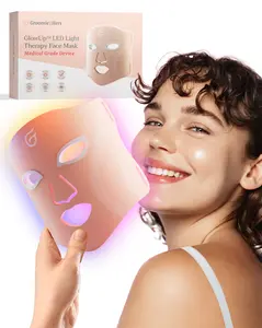 Groomie GlowUp LED Skin Therapy Face Mask - FDA-Cleared Anti-Aging & Acne Care, Boost Collagen, Reduce Wrinkles, Skin Repair, Safe for All Skin Types