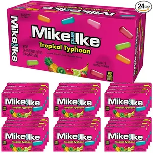 MIKE AND IKE Tropical Typhoon Chewy Candy, 0.78 oz Box (Pack of 24) - Strawberry & Fruit-Flavored Low Fat Sweet Fruit Snacks with Corn Notes, Vending Machine Compatible