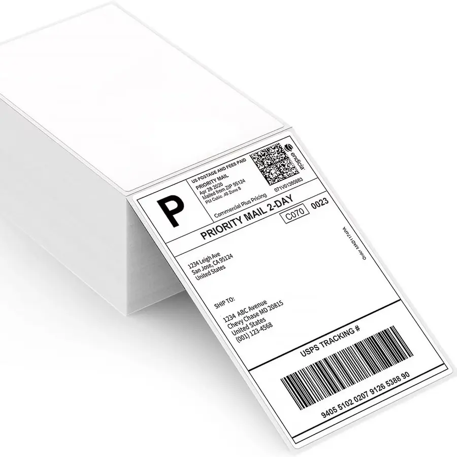 10x15cm Blank Thermal Label Paper, 500pcs/roll Self Adhesive Shipping Label, Blank Shipping & Stamps Roll for Logistic Label Printer, Thermal Printing Labels, Labels For Printers Rolls Labels