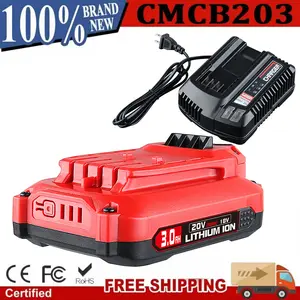 20V 3.0Ah Replacement Craftsman V20 Craftsman 20V Lithium Battery and Charger Kit for CMCB202 CMCB204 CMCB206 CMCB201 CMCB100 CMCB124