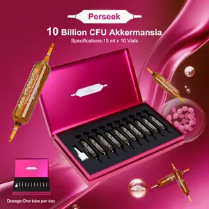 Perseek Akkermansia muciniphila Probiotic 100M CFU with Berberine & Green Tea Extract - Gut & Metabolic Support - 15mL x 10 Vials