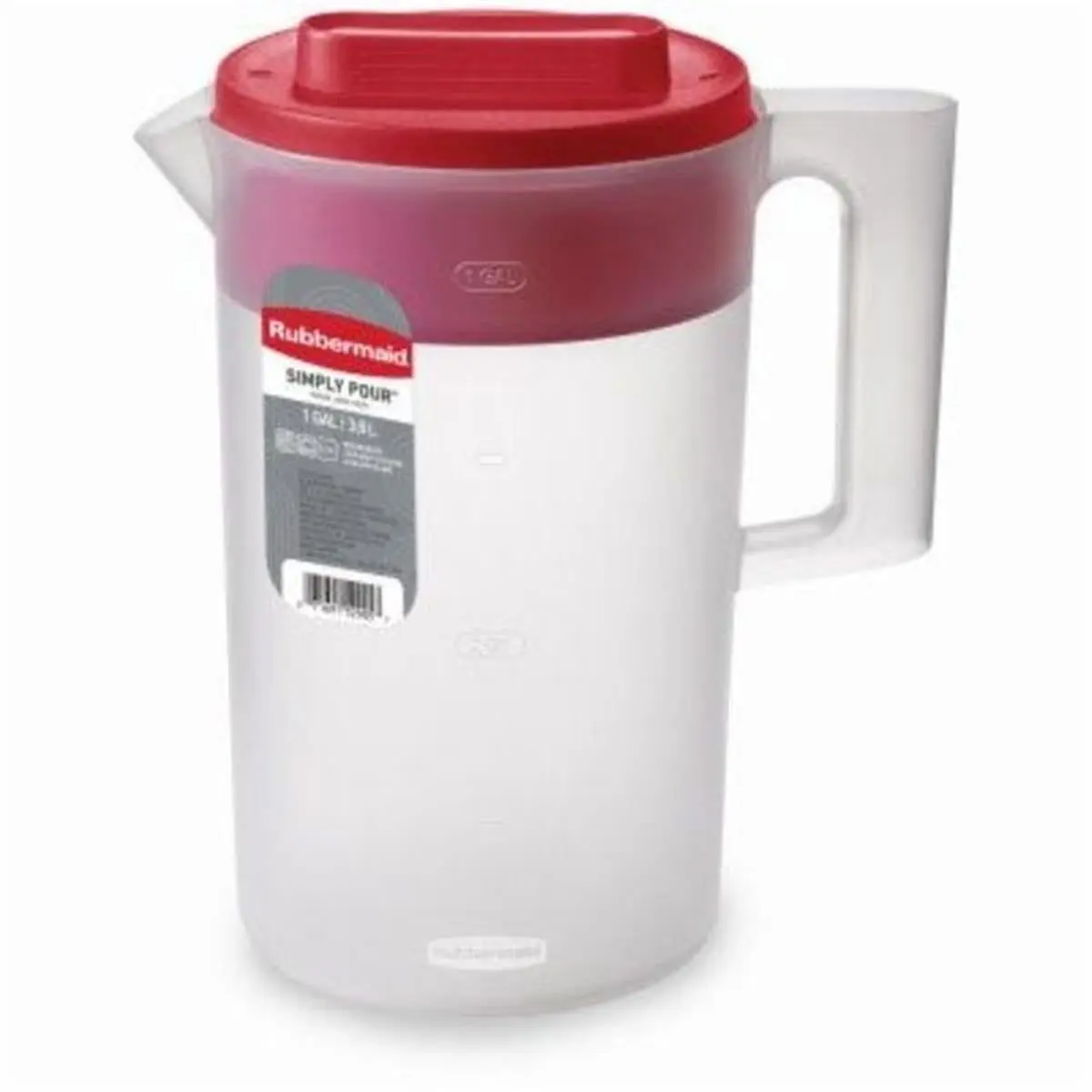 212 MAIN 1-Gal Covered Rubbermaid Pitcher, Lid-Included Drinkware Jug for Household Kitchen Use, Gallon, Dishwash-Safe