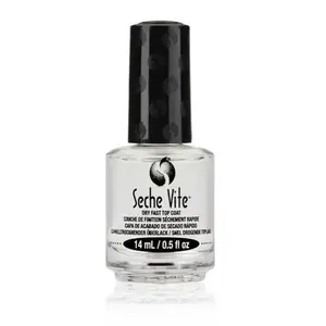 Seche Vite Dry Fast Top Coat Nail Polish - Quick Dry Long Lasting Clear Nail Polish 0.5 fl oz Made in the USA