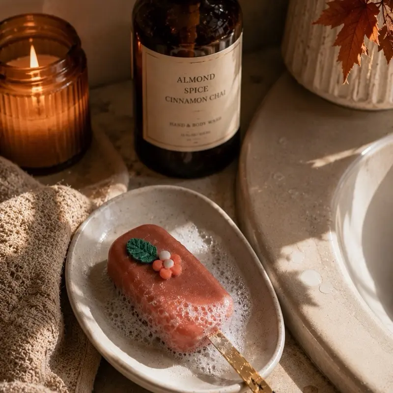 Fall Popsicle Soap Set | Almond Spice Cinnamon Chai | Handmade Moisturizing Soap