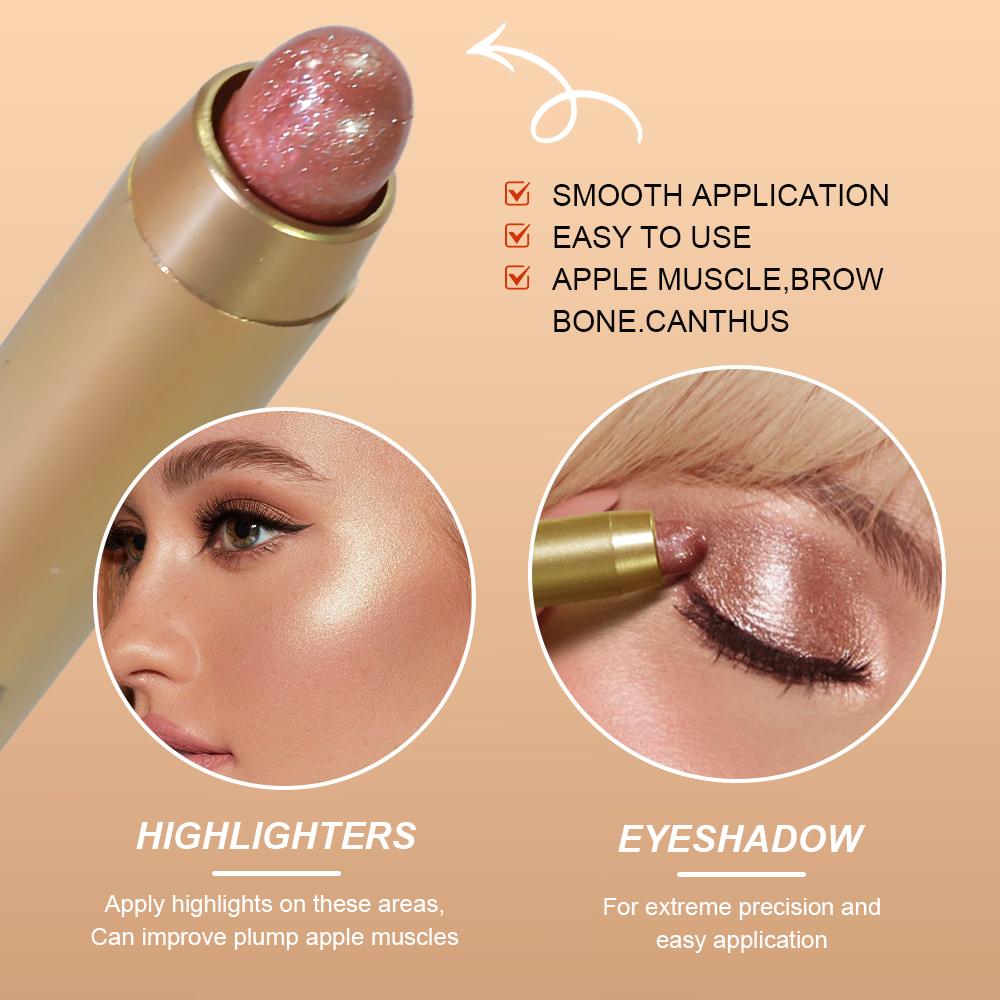 6-Color Double-Headed Eyeshadow Highlight Sticks Shimmer Creamy for Effortless Eye Makeup Touch-Ups Multifunctional & Portable