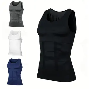1/2/4 Pack Men Round Neck Compression Tank Top Slimming Body Shaper Vest Shirt Abs Abdomen Slim Seamless Shaping Vest Top Abdominal Corset Men GYM Workout Fitness Shirts Tank Tops Shirts Menswear & Underwear Men's For All Seasons Bestie Socks