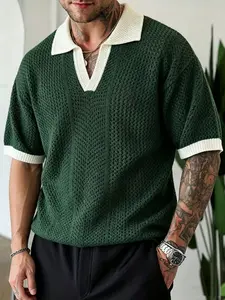 Summer Knit Top, Hollow Out Crew Neck Short Sleeve Casual Fashion Sweater, Breathable Lightweight Design for Vacation & Leisure, Knitwear