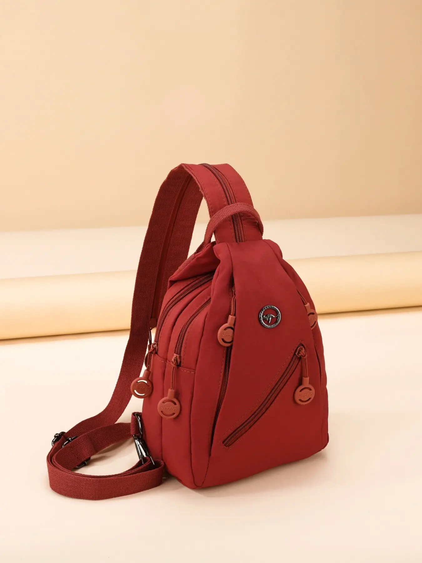1pc Ladies' Stylish, Fashionable Casual crossbody bag, equipped with adjustable shoulder strap, multi compartment storage design and metal logo identification, durable and lightweight carry on bag, suitable for daily commuting, shopping