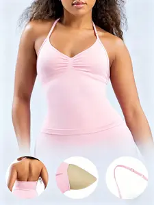 Women Longline Strappy Top Fitness Sports Yoga Gymwear Tanks Workout Sportswear Activewear Outdoor Running Tops