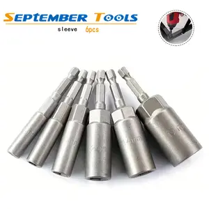 6-Piece Impact Socket Adapter Set | Long Deep Nut Magnetic Drill Bits for Power/Impact Drivers - Auto & Machine Repair Hardware Torque