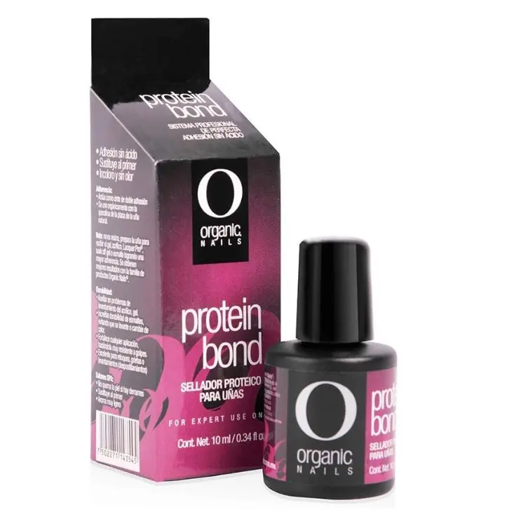 Organic Nails Protein Bond Primer, 10 ml Manicure Nail Care Liquid - Gentle Non-Acid Bond Enhancer for Strong Hold, Safe & Effective for Adults, Nail Strengthener