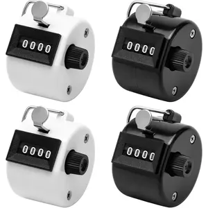 4-Digit Handheld Mechanical Counter Clicker with Finger Ring, Tally Counter for Inventory Counting,  Scoring, Coaching, Events and Classroom Attendance