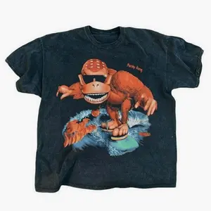 【100% Cotton】Vintage 1995 Funky Kong Surf T-Shirt for Men Funny Oversized Gym Shirt & Soft Workout Top Retro Black T Tim Tee for All-Day Comfort