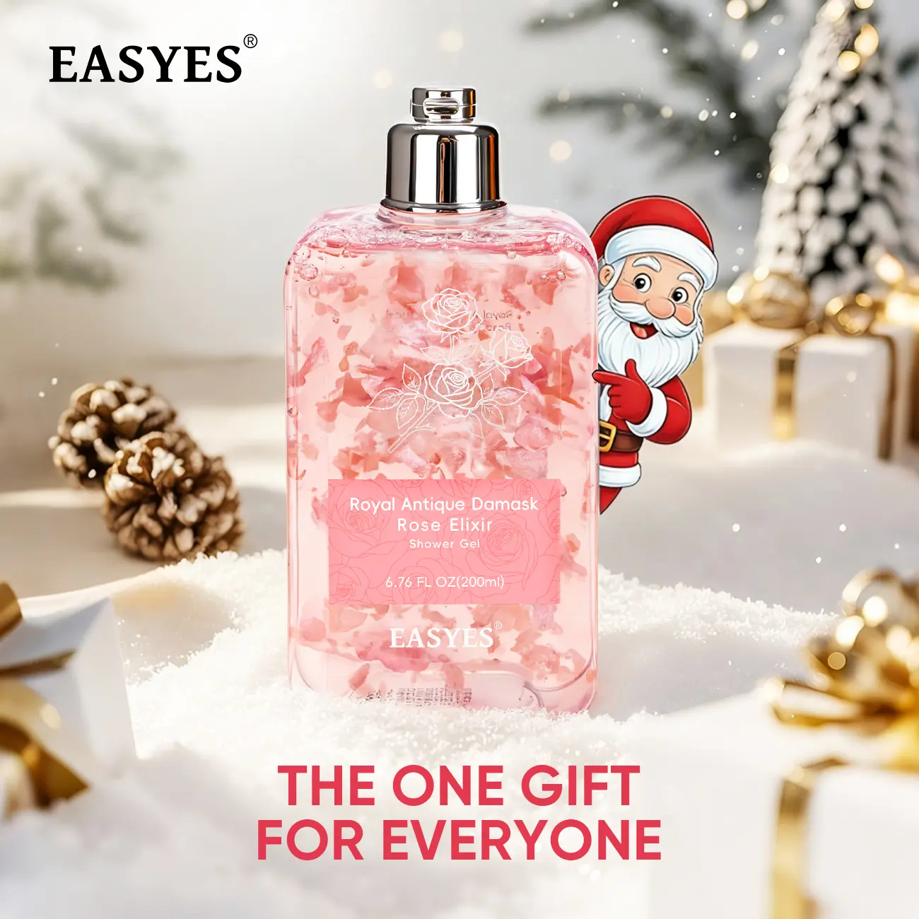 【Easyes】 Royal Antique Damask Shower Gel with Rose Elixir for Body Wash，suitable for men and women daily use
