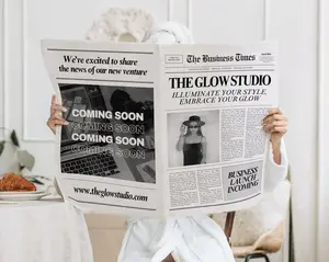 Canva Business Newspaper Template, Editable Large Newspaper Announcement, Custom Newspaper For Branding Photoshoot, Instant Download, 188