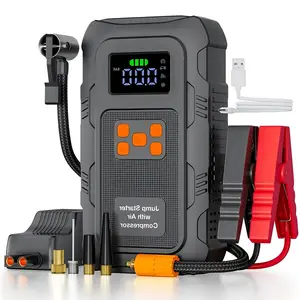 HPBS 6000A Peak 24000mAh 12V Portable Jump Starter with 150PSI Air Compressor Orange, Fast Inflation for 10.0L Gas & 8.0L Diesel Engines